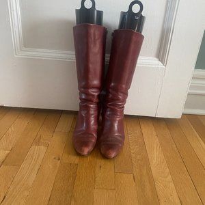 Vintage Etienne Aigner Oxblood leather riding boots Size 8.5